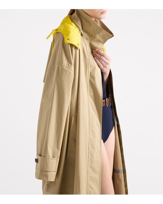 Prada Natural Cotton Belted Trench Coat