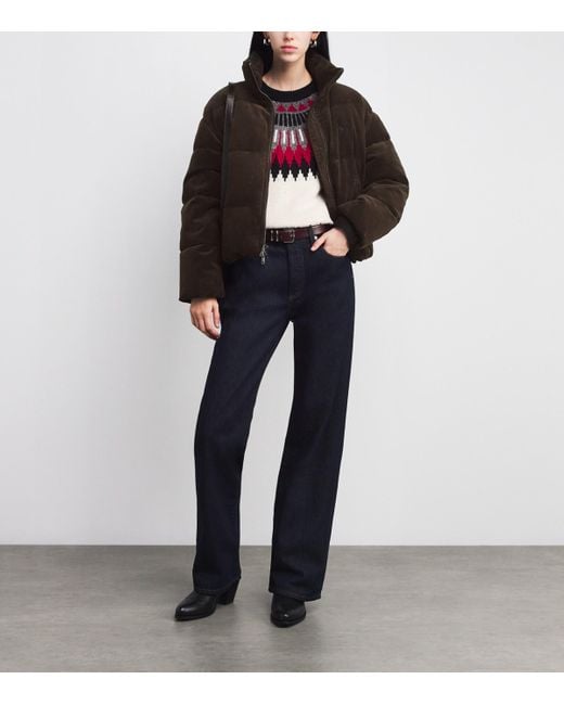 Polo Ralph Lauren Brown Stretch-Cotton Corduroy Puffer Jacket