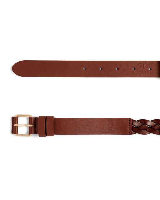 Weekend by Maxmara Brown Leather Braided Belt