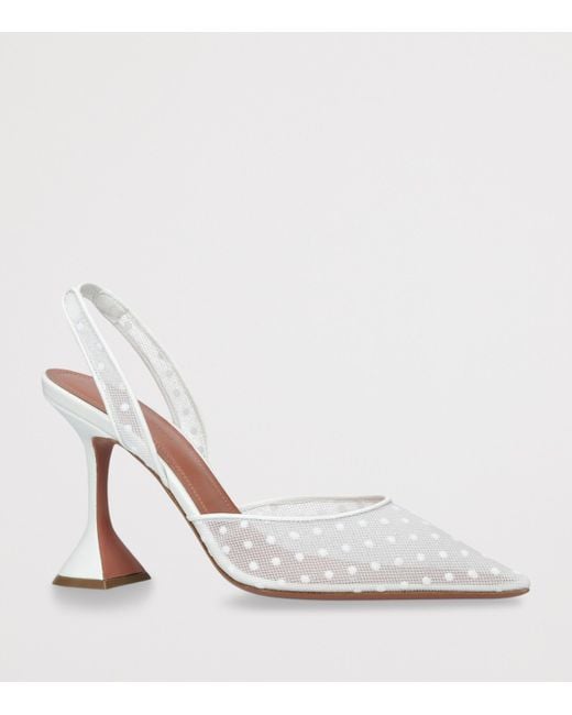 AMINA MUADDI White Mesh Holli Slingback Pumps 95