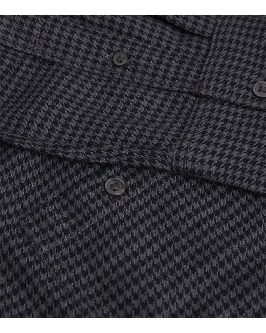PAIGE Blue Cotton-Blend Check Everett Shirt for men