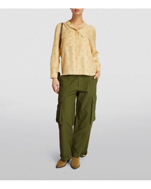 FRAME Green Cotton Cargo Trousers