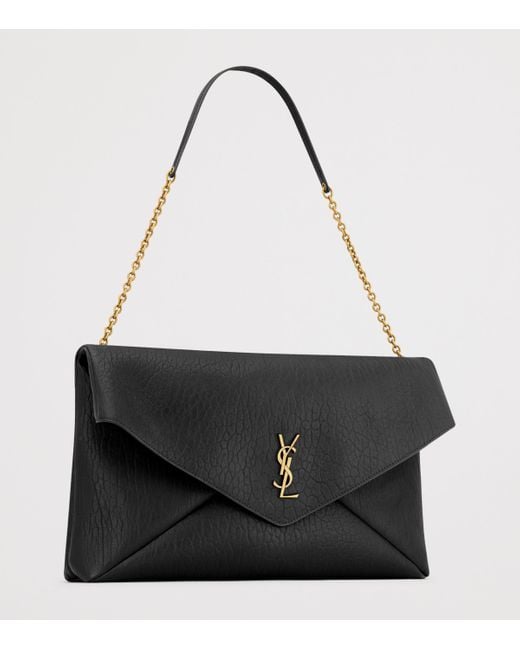 Saint Laurent Black Extra-Large Cassandre Envelope Pouch