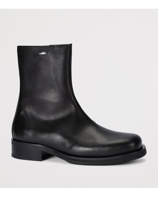 Our Legacy Blue Leather Camion Ankle Boots for men