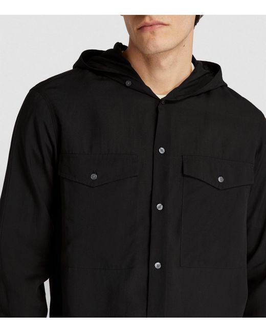 Emporio Armani Black Hooded Shirt for men