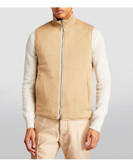 FIORONI CASHMERE White Reversible Quilted Gilet for men