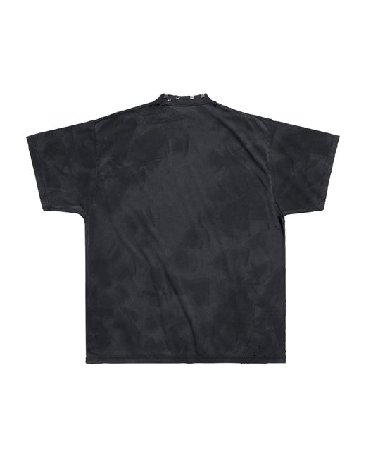 Balenciaga Black Oversized Piercing T-shirt for men