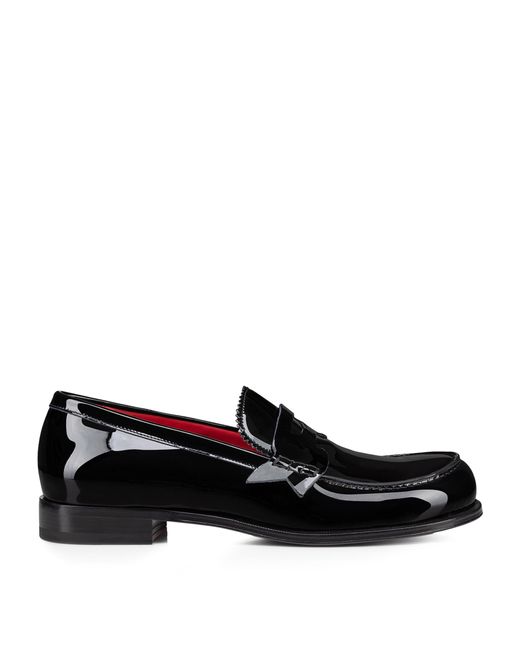 Christian Louboutin Black Mocloon Patent Leather Loafers for men
