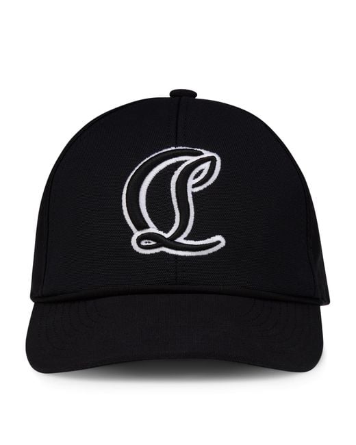 Christian Louboutin Black Mooncrest Baseball Cap for men