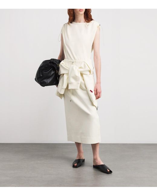 MAX&Co. White Cotton Jersey And Canvas Top