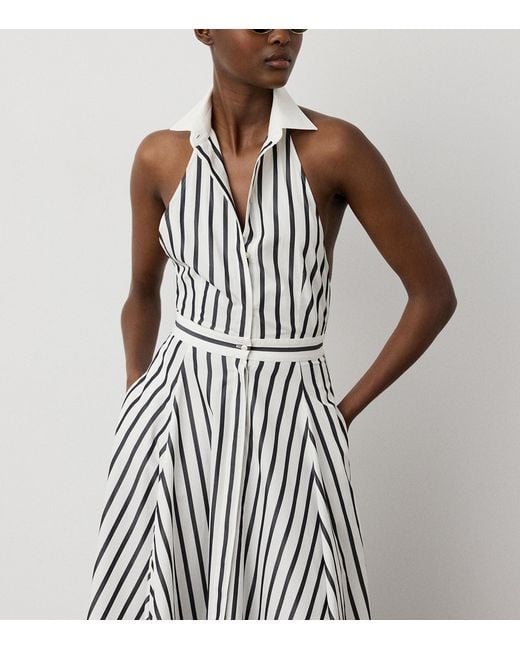 Ralph Lauren White Eldred Striped Cotton Day Dress