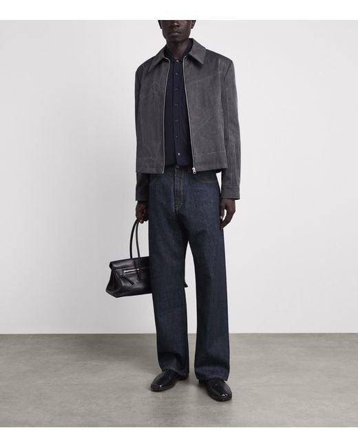 Rag & Bone Blue Silk-Cotton Short-Sleeve Conrad Shirt for men