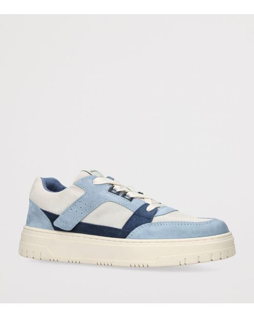 Giorgio Armani Blue Suede City Sneakers for men