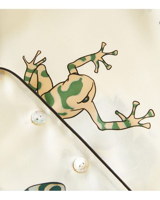 Olivia Von Halle Natural Silk Frog Lila Pyjama Set