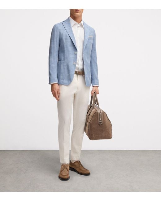 Boss Blue Check Slim Blazer for men