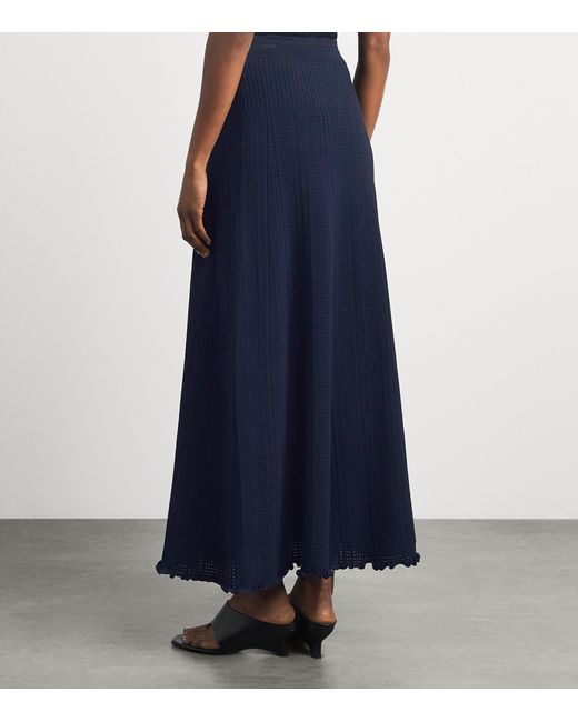 Sandro Blue Pointelle Maxi Skirt