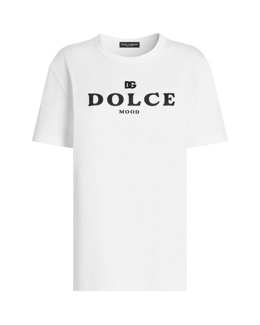 Dolce & Gabbana White Cotton Logo T-Shirt