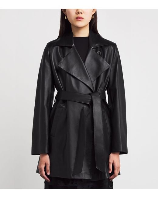 Nour Hammour Black Belted Kerri Leather Jacket
