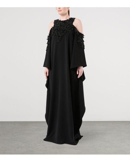 Marina Rinaldi Black X Tony Ward Embellished Cut-Out Maxi Dress