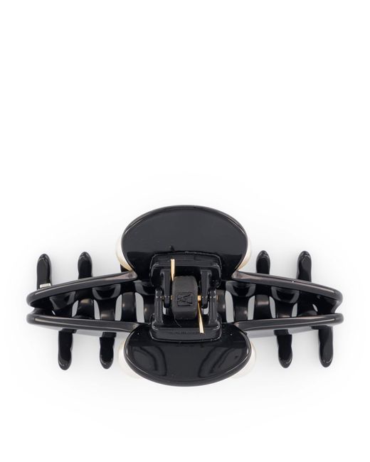 Alexandre De Paris Black Oversize Pearl-Detail Claw Hair Clip