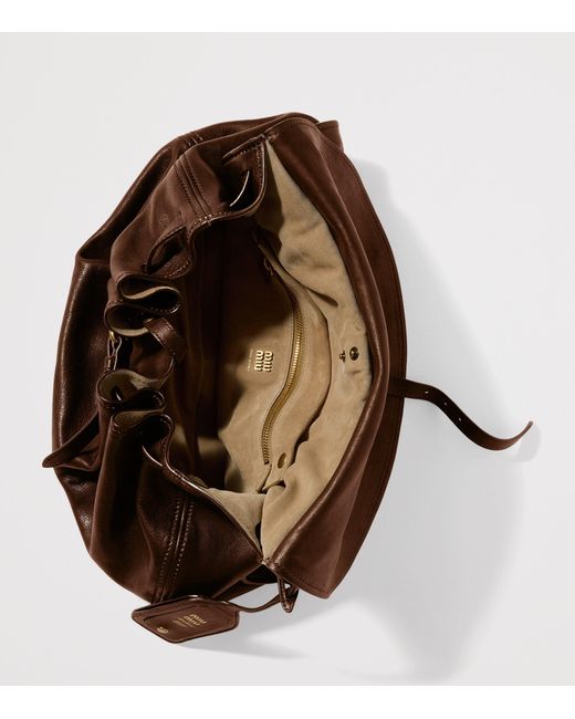 Miu Miu Brown Leather Rendez-Vous Shoulder Bag