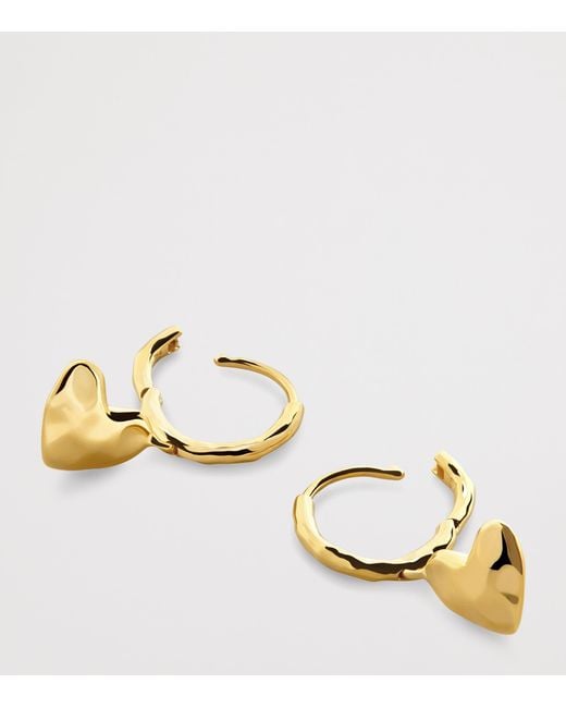 Monica Vinader Metallic Vermeil Heart Drop Huggie Earrings