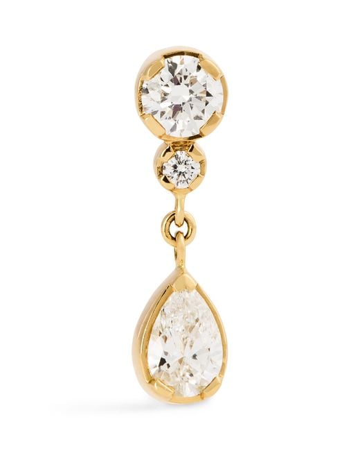 Sophie Bille Brahe Metallic And Diamond Single Drop Earring