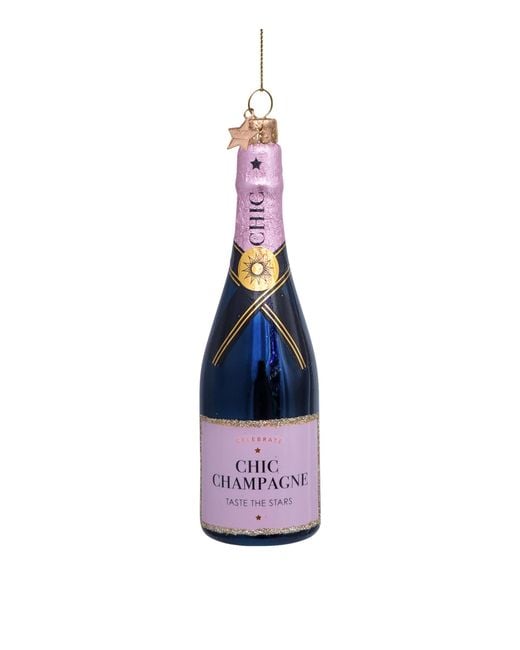 Harrods White Glass Champagne Tree Decoration