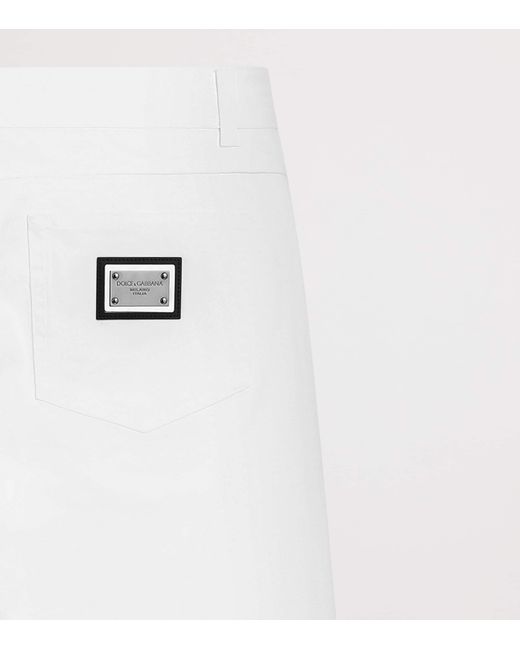 Dolce & Gabbana White Logo Plaque Jeans for men