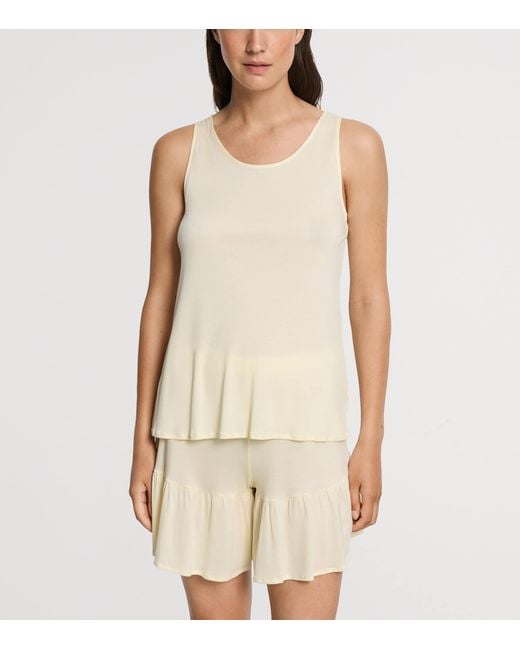 Hanro Natural Ruffle-Trim Isabella Pyjama Set