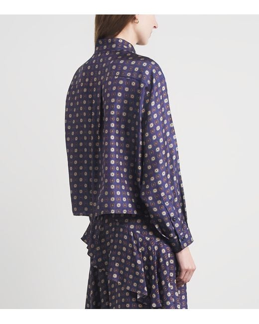Claudie Pierlot Blue Silk Printed Shirt
