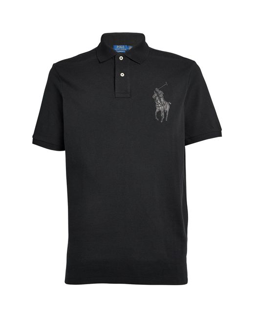 Polo Ralph Lauren Black Logo-patch Polo Shirt for men