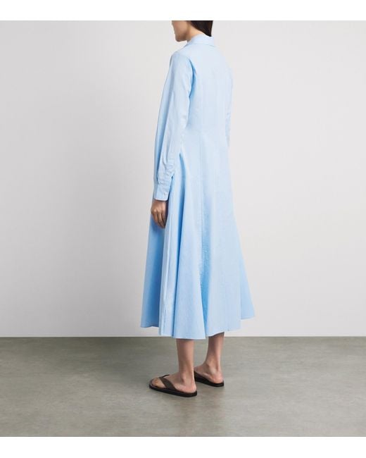 Polo Ralph Lauren Blue Cotton Panelled Midi Dress