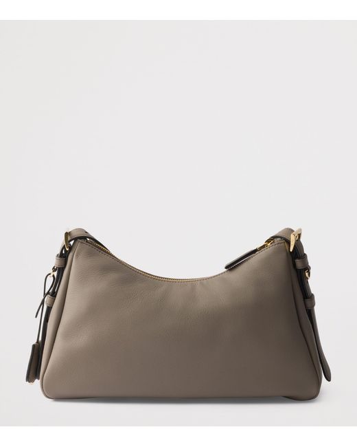 Prada Brown Medium Leather Aimée Shoulder Bag