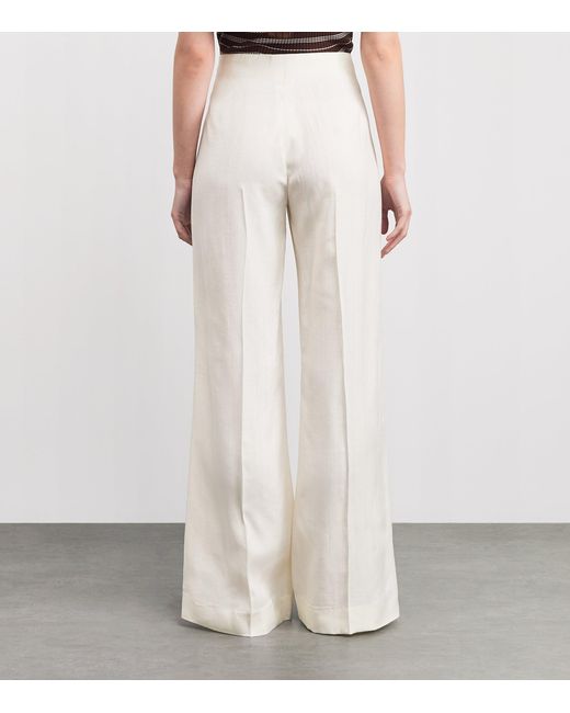Sandro White Flared Tailored Trousers