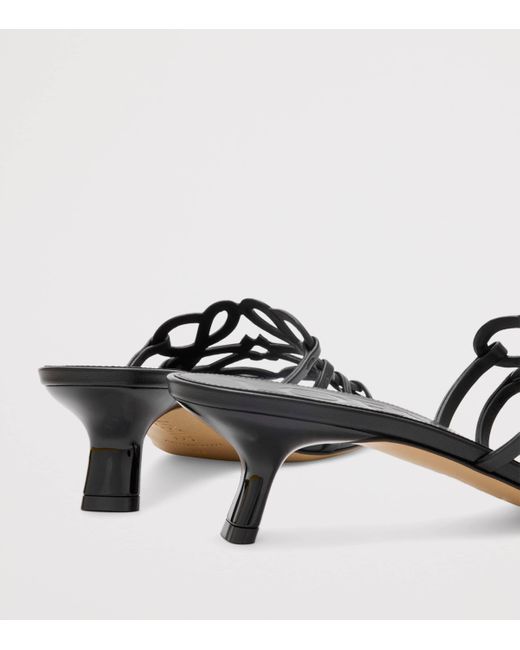 Loewe White X Paula's Ibiza Leather Petal Anagram Heeled Slides 45