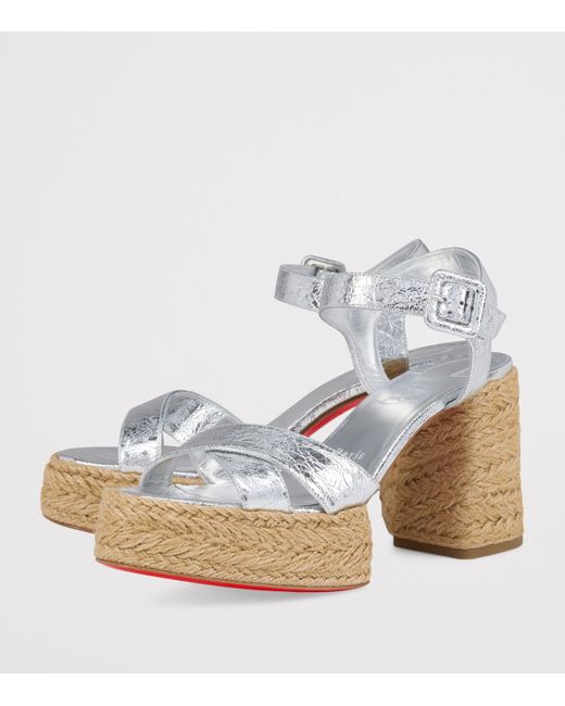 Christian Louboutin White Calakala Leather Heeled Sandals 85