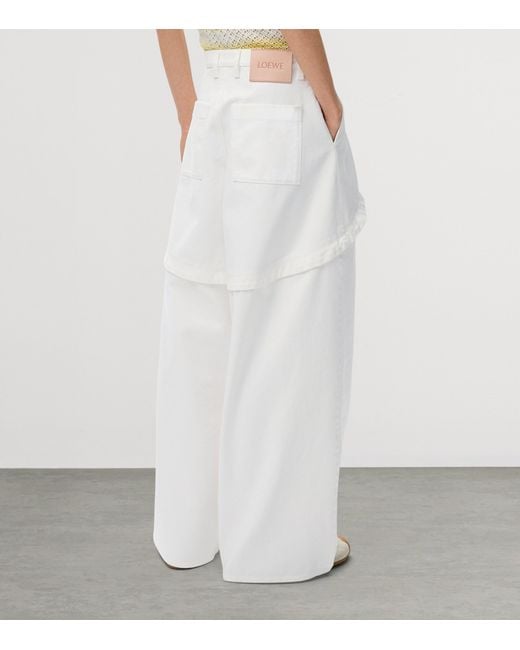 Loewe White X Paula's Ibiza Cotton Panelled Trousers