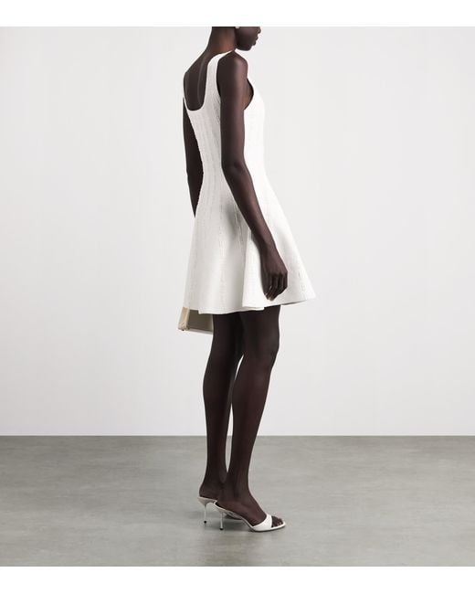 Sandro White Beaded Knit Mini Dress