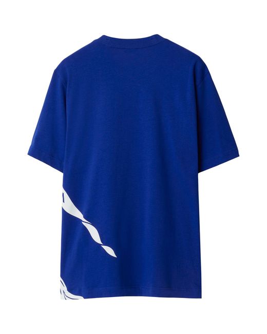 Burberry Blue Cotton Ekd T-shirt for men