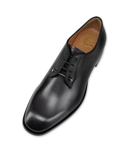 Christian Louboutin Black Chambeliss Leather Derby Shoes for men