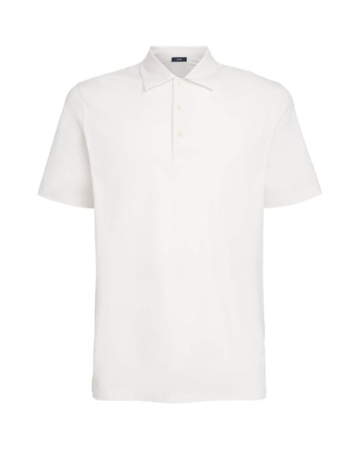 Herno White Stretch-Cotton Polo Shirt for men