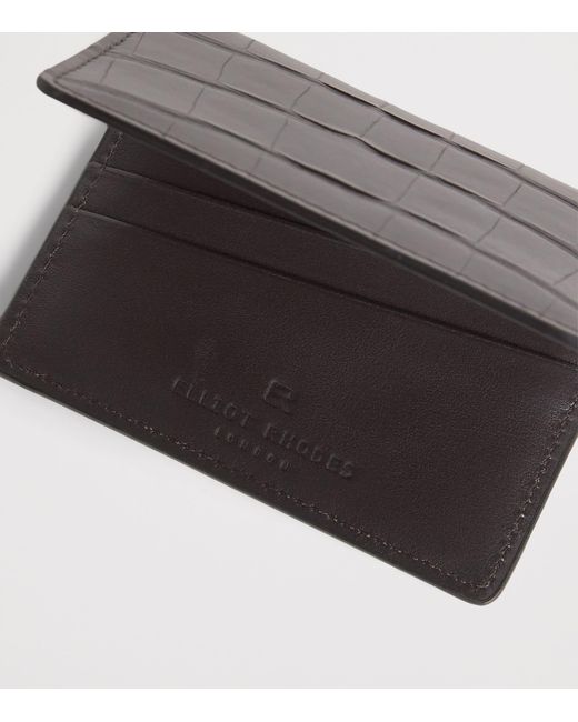 Elliot Rhodes Wallets Elliot Rhodes Crocodile Leather Card Holder in Black for Men | Lyst