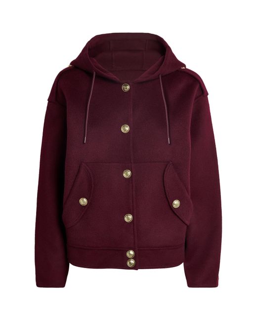 Sandro Purple Wool Hooded Coat