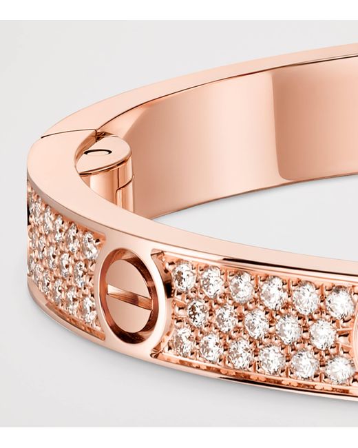 Cartier Pink Medium And Diamond Love Bracelet