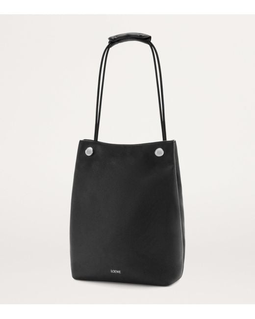 Loewe Black Leather Pebble Shoulder Bag for men