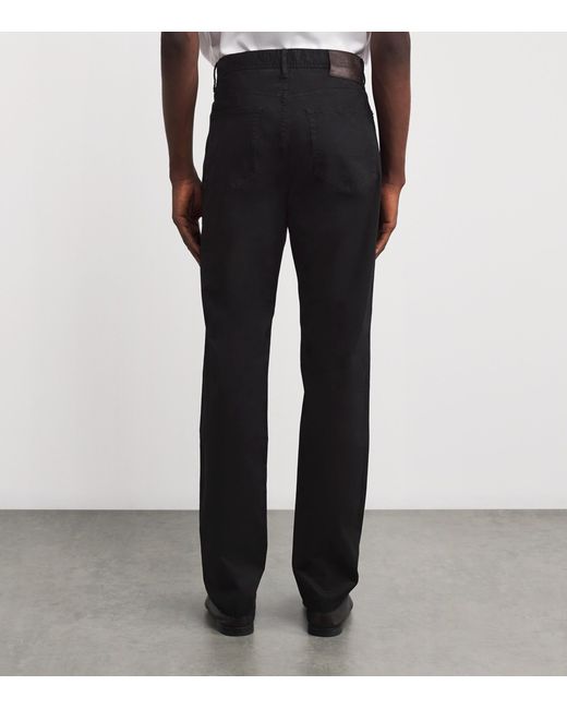 Brioni Black Organic Denim Meribel Straight Jeans for men