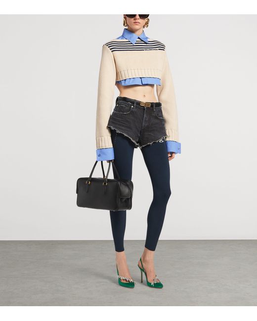 Balenciaga Blue Double Layer Sweater Shirt