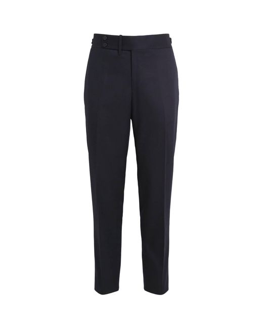 Isaia Blue Wool-Blend Casalnuovo Trousers for men