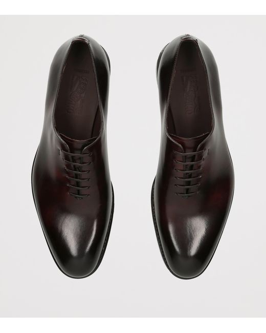 Ferragamo Brown Leather Oxford Shoes for men